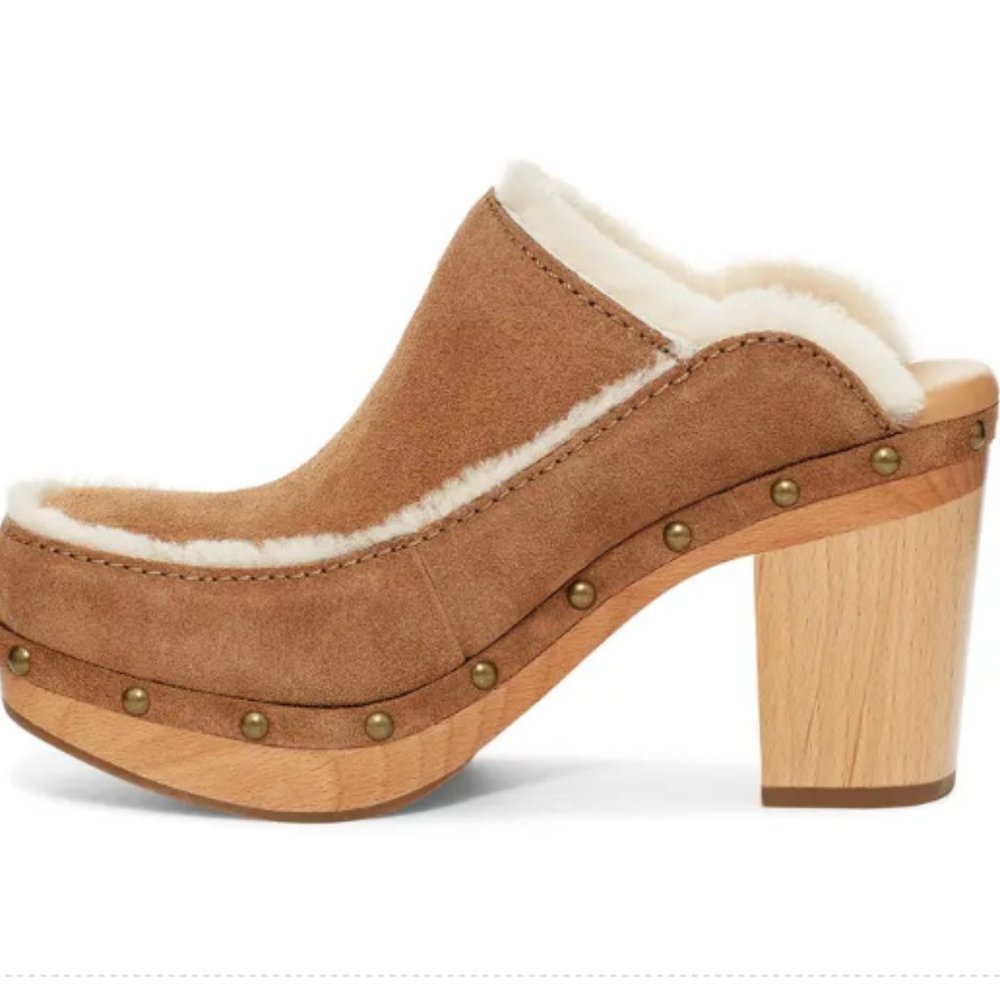 POPULAR UGG Aubriana Wooden Clog Chestnut Brown - Picture 5 of 12